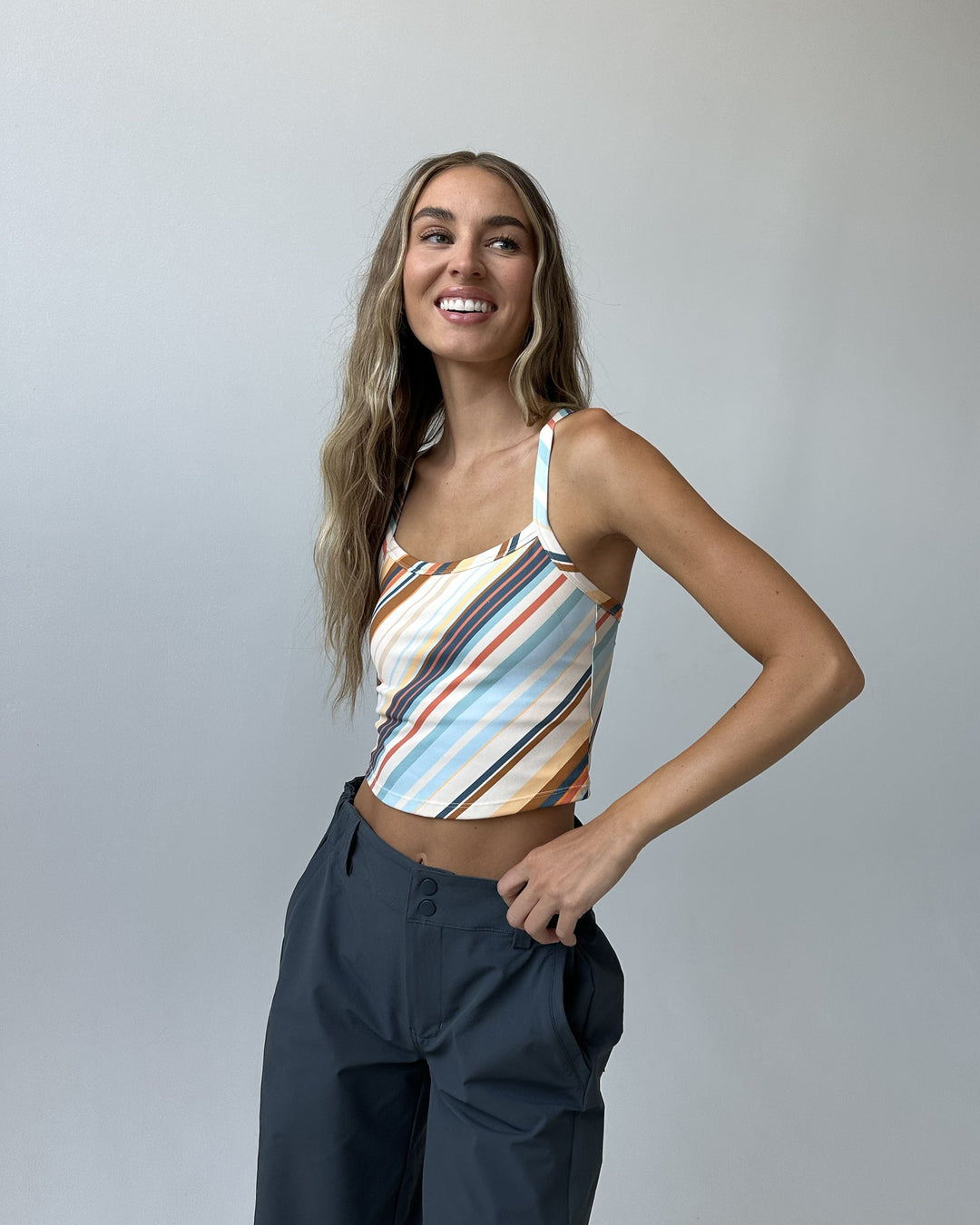 Cascade Stripe Longline Bra