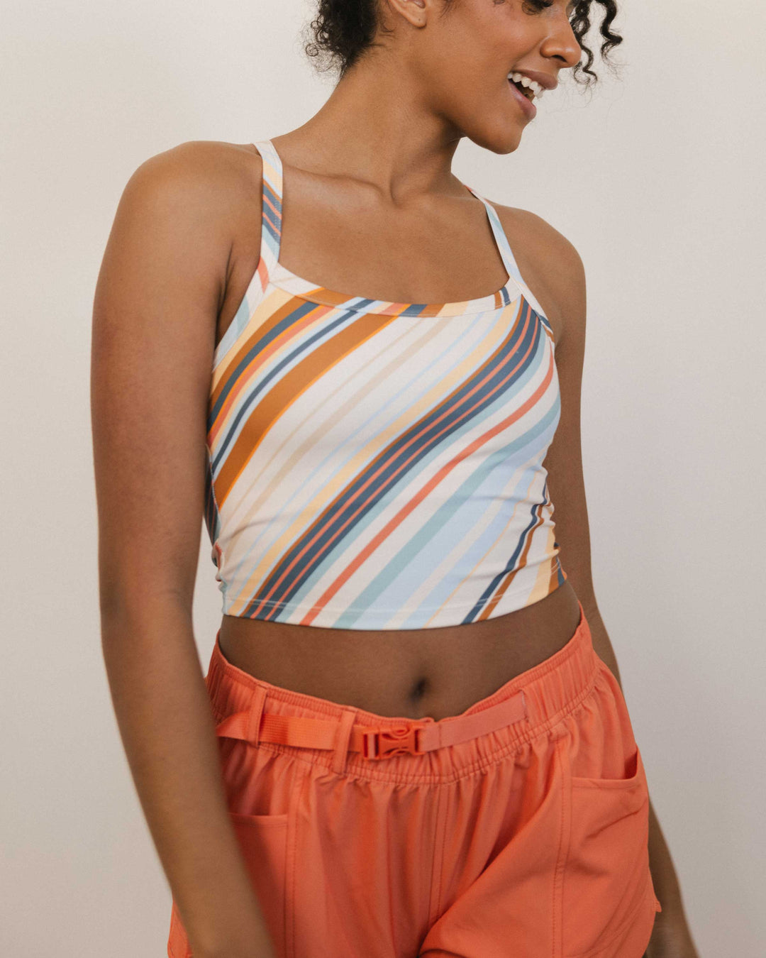 Cascade Stripe Longline Bra