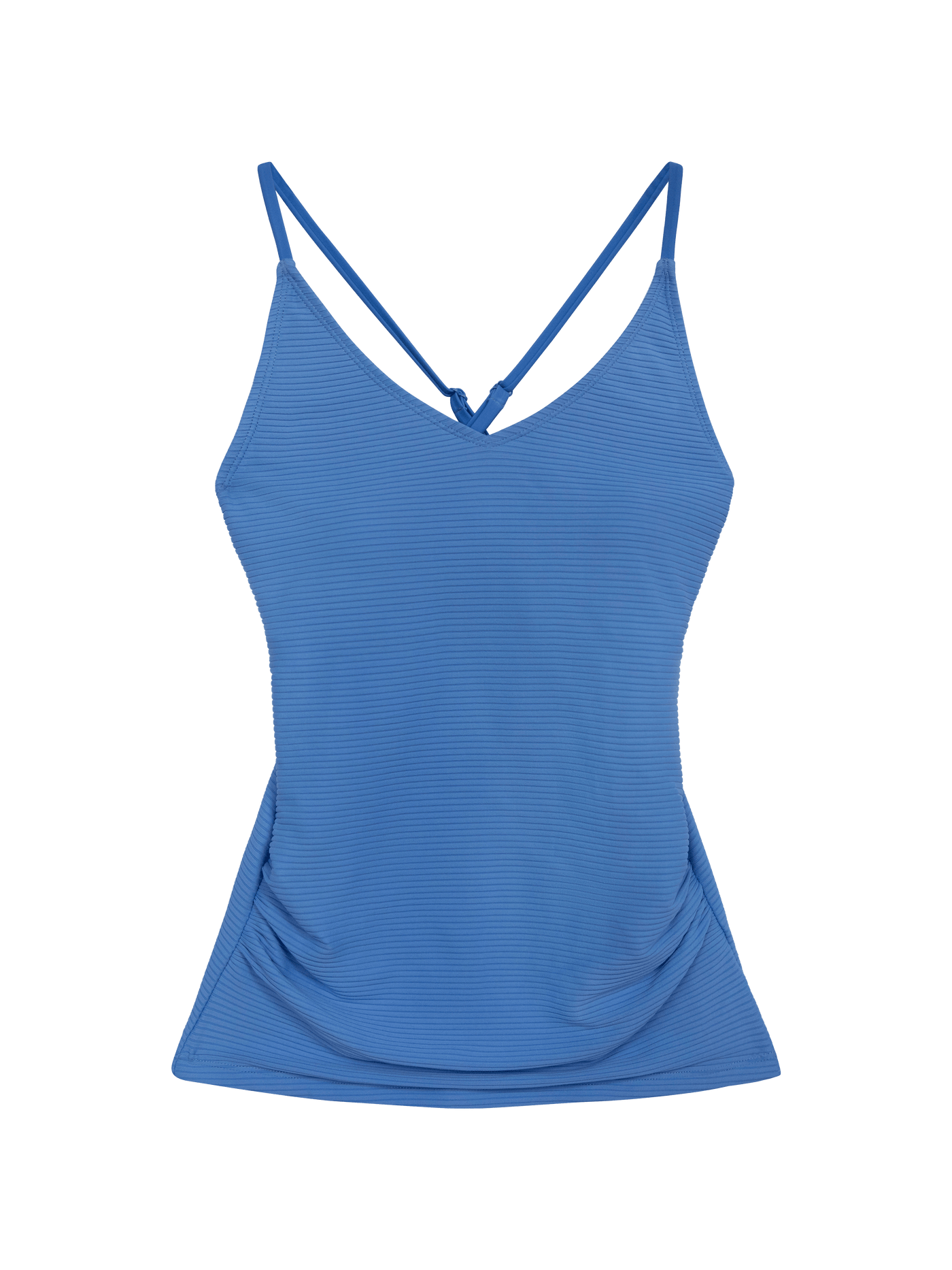 Vivid Blue Flat Rib V-Neck Tankini