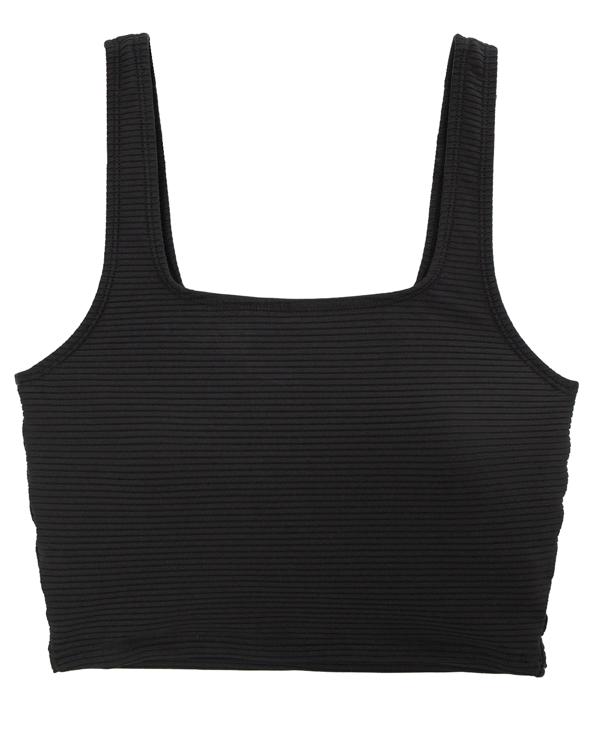 Black Flat Rib Core Midkini