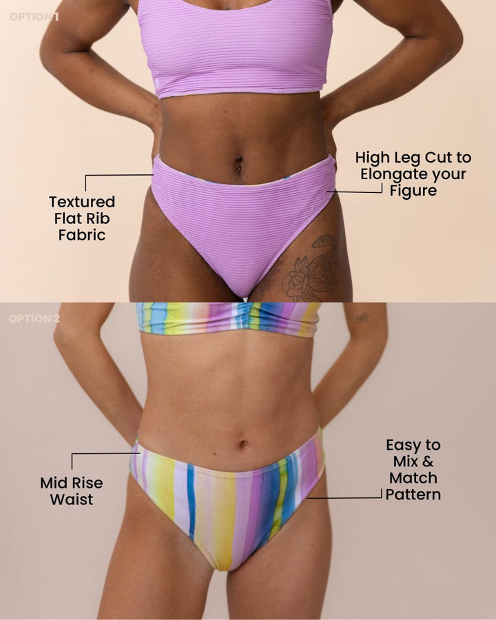 Flat Rib Saltwater Reversible High Leg Bottom