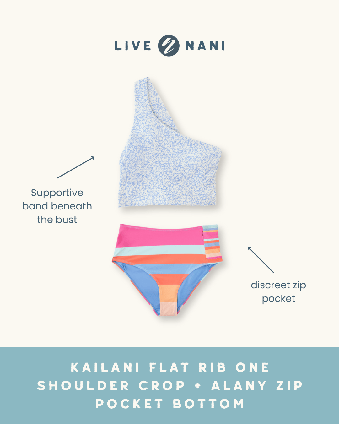 Kailani Flat Rib One Shoulder Crop