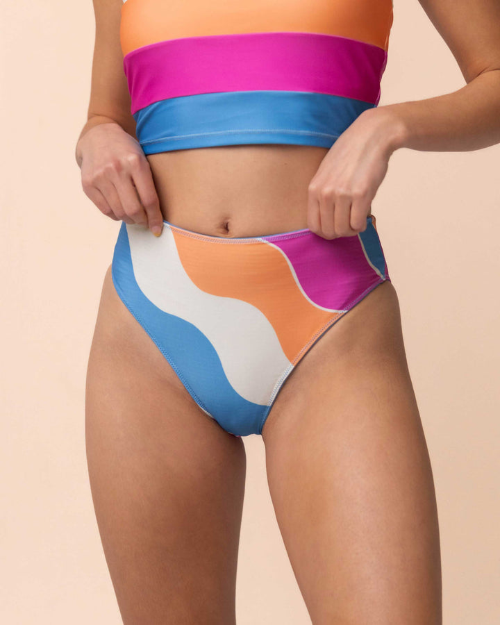 Flat Rib Sunrise Reversible High Leg Bottom