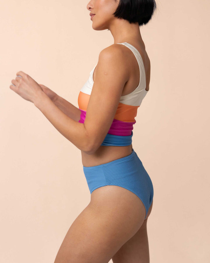 Flat Rib Sunrise Reversible High Leg Bottom