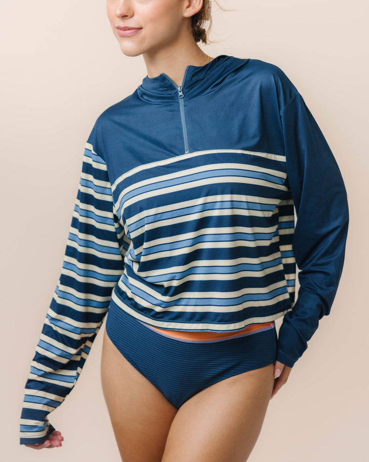 Monica Stripe Quarter Zip Sunshade