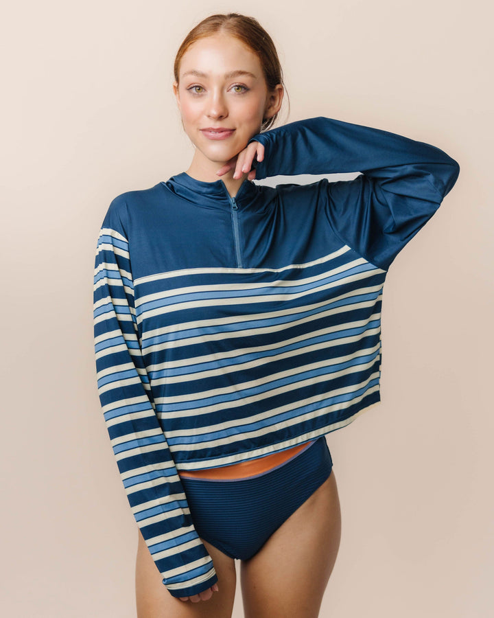 Monica Stripe Quarter Zip Sunshade