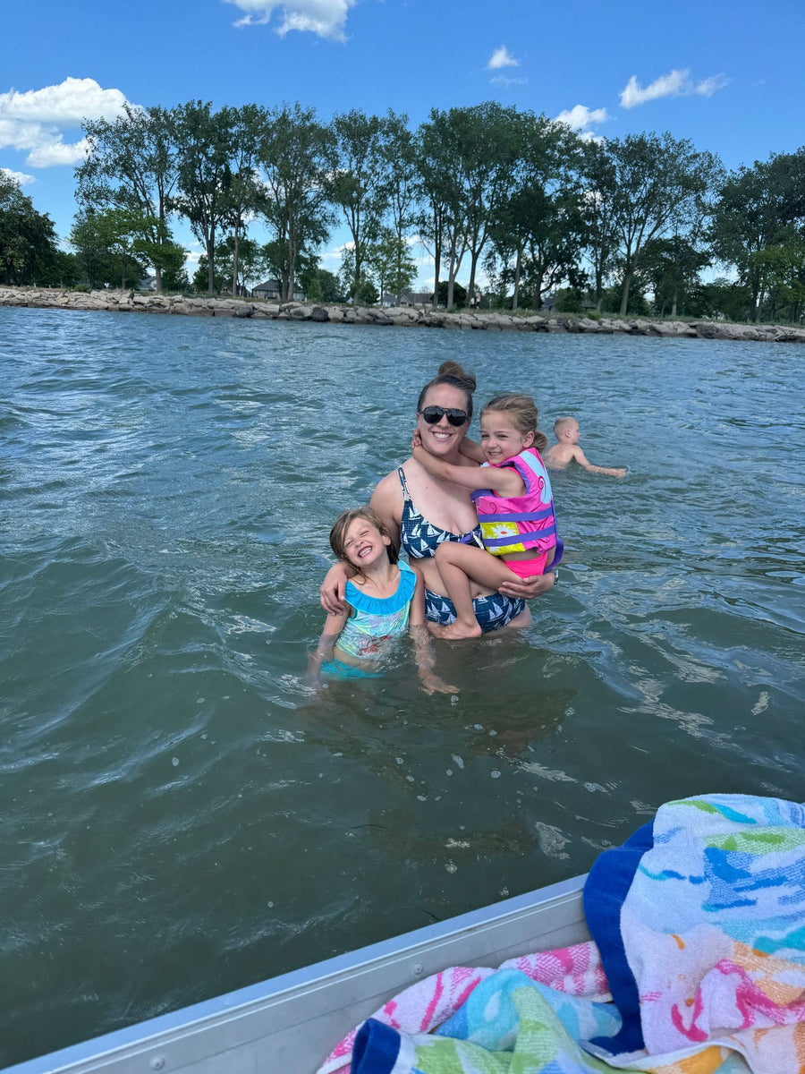 Hannah W. wearing the Nautical High Tide Bralette