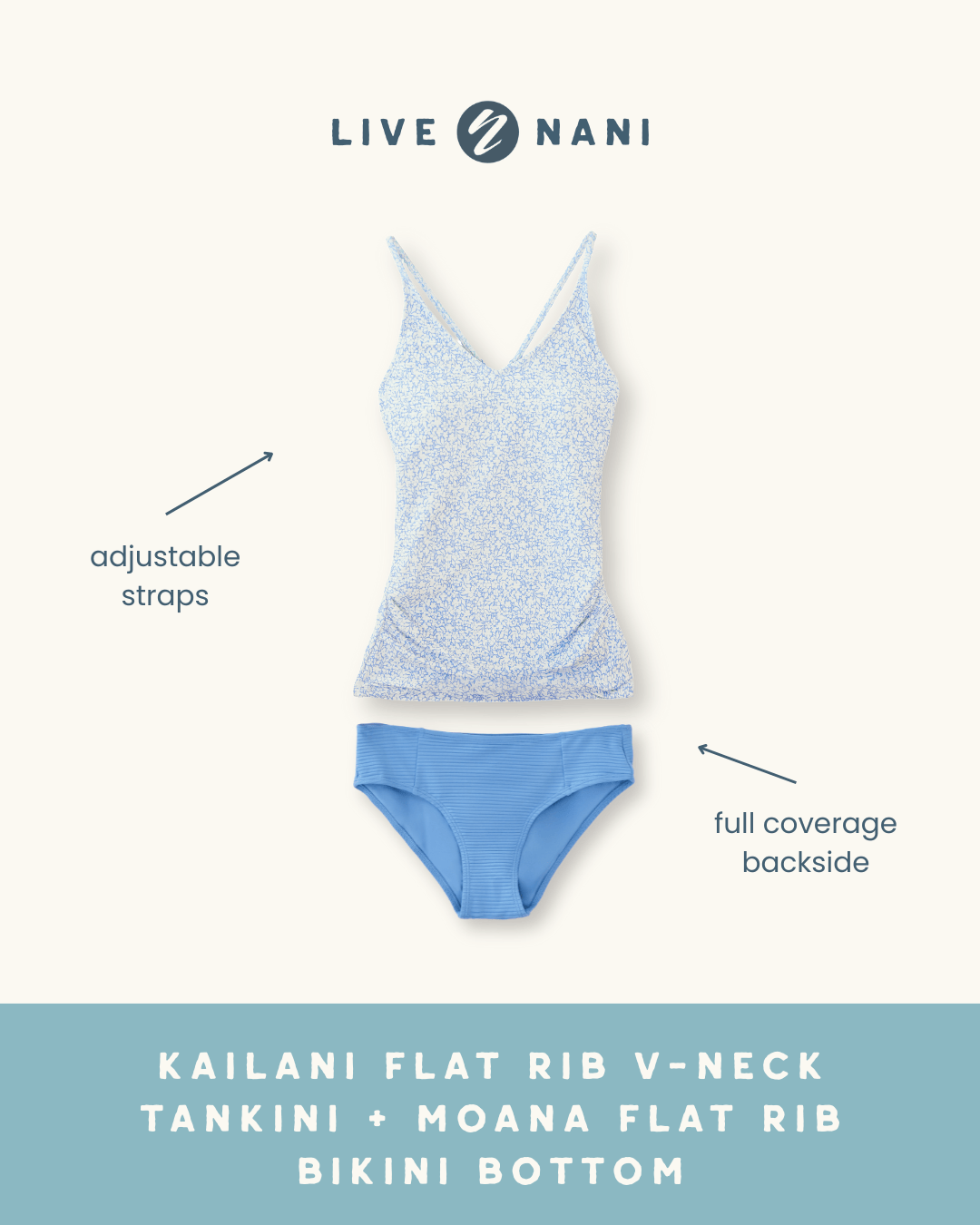 Kailani Flat Rib V-Neck Tankini