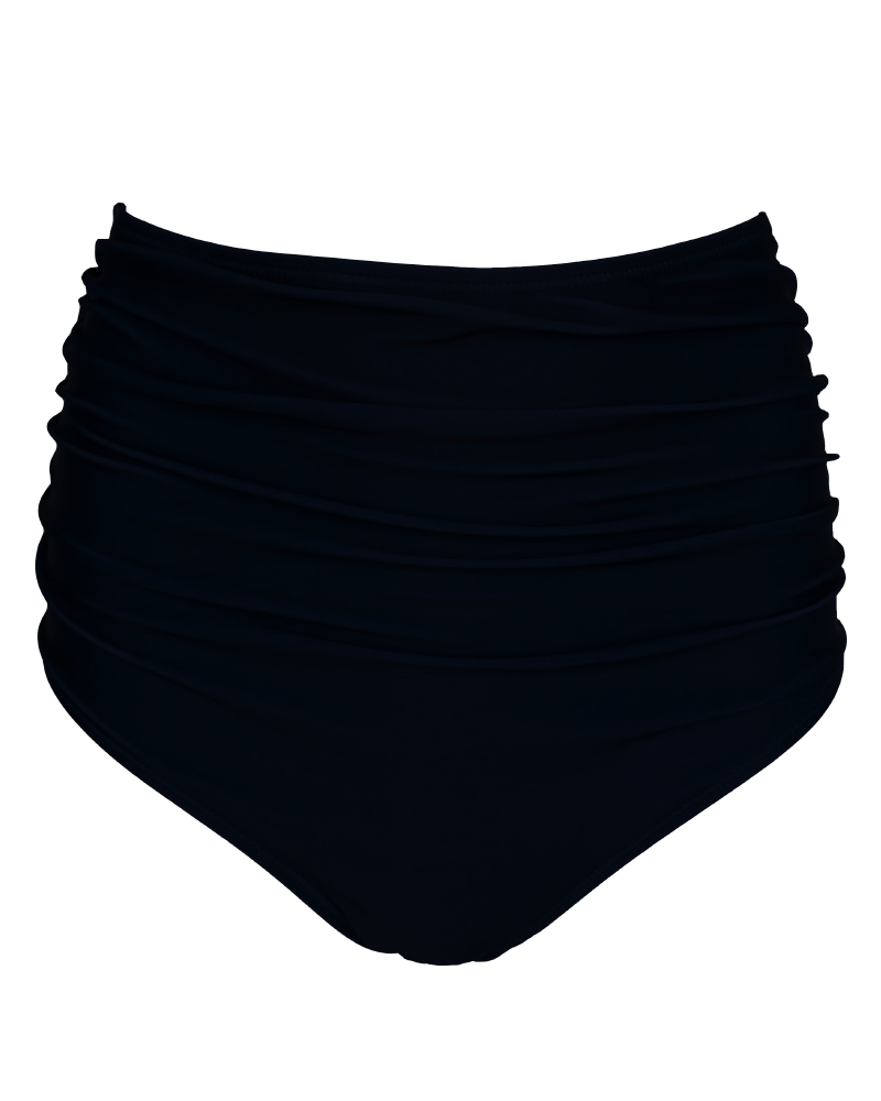 Black Ruched High Rise Bottom – Nani Swimwear