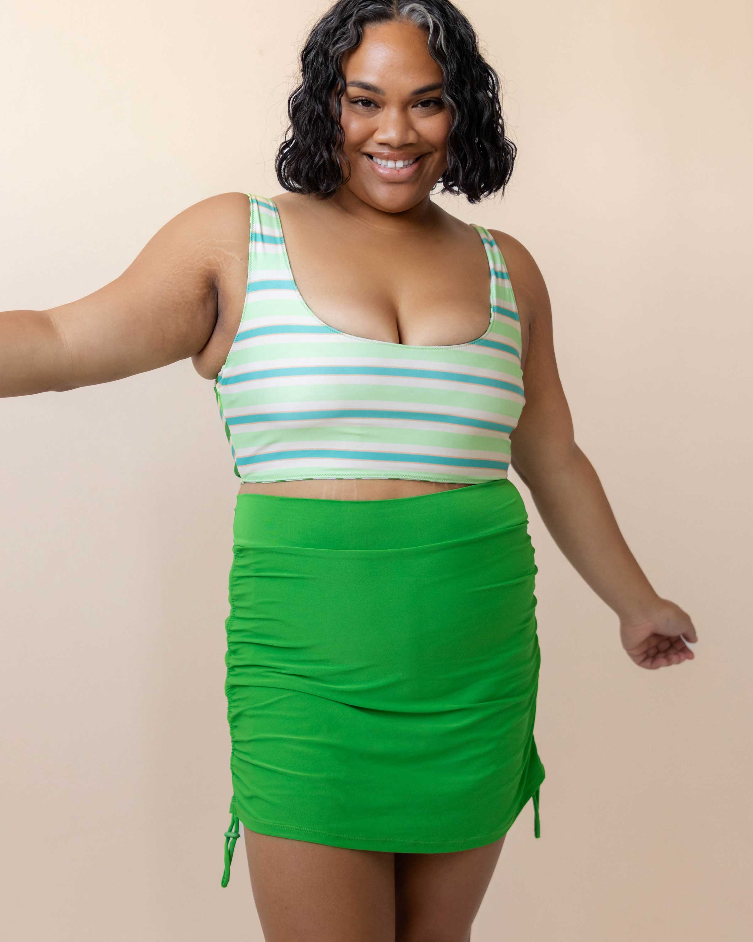 Olive green swim skirts sale