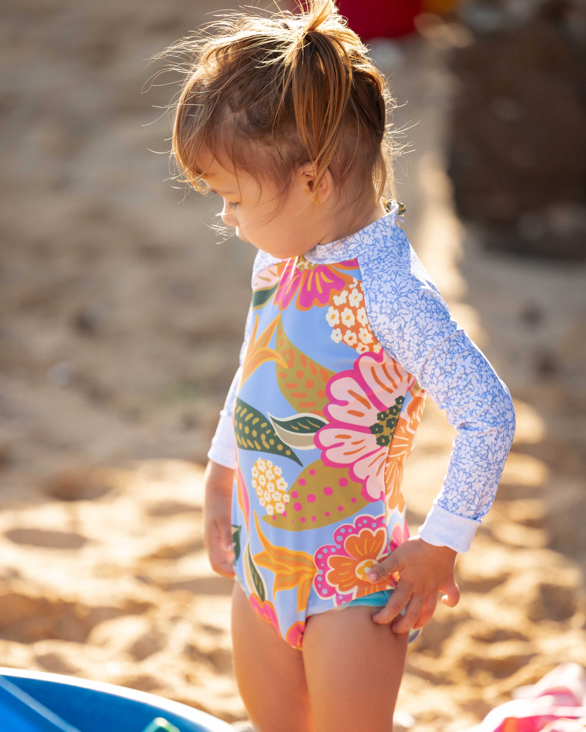 Mona Girls Long Sleeve One Piece – Nani Swimwear display picture 1