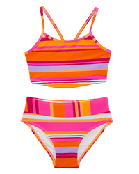 Girls Sunset Stripe Scoop Neck Crop Set