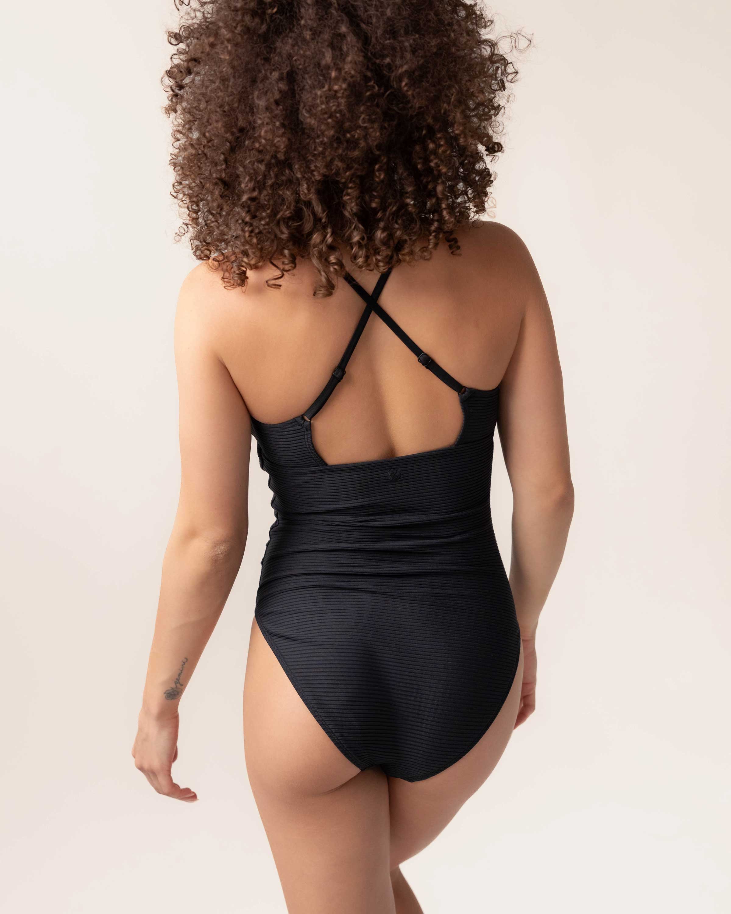 Black Flat Rib Stevie One Piece – Nani Swimwear