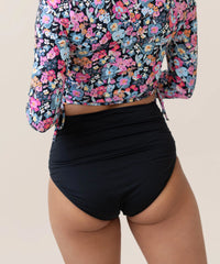 Black Ruched High Rise Bottom