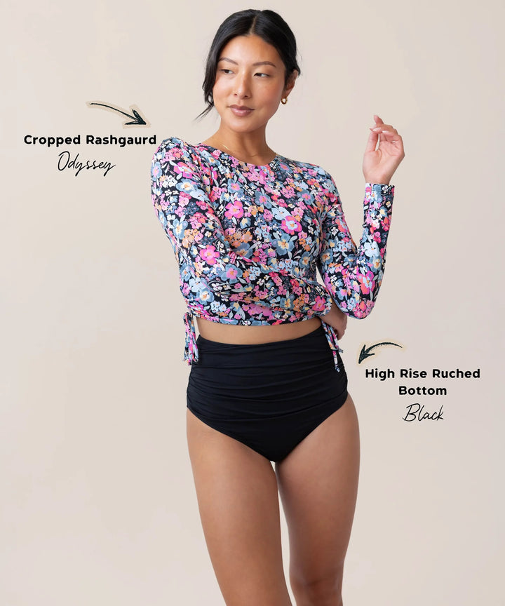 Black Ruched High Rise Bottom