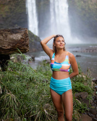 Aqua Ruched High Rise Bottom