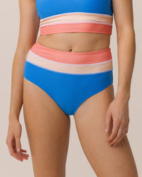 Vivid Blue Flat Rib Colorblock Bottom