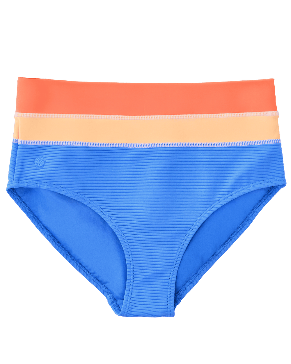 Vivid Blue Flat Rib Colorblock Bottom