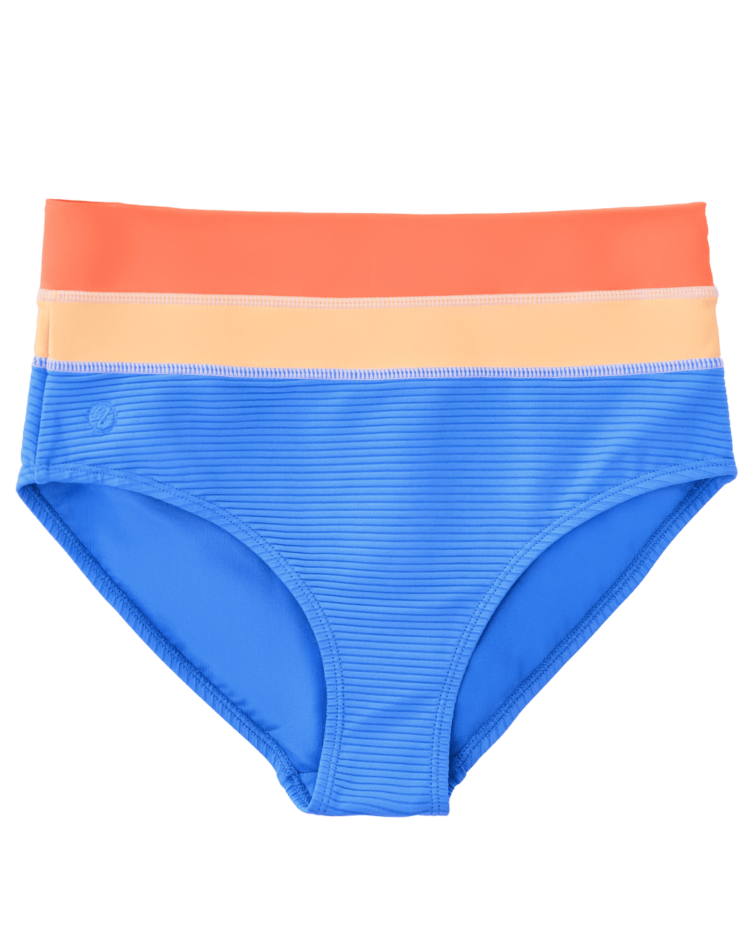 Vivid Blue Flat Rib Colorblock Bottom