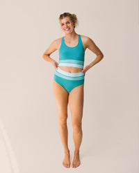 Seablue Flat Rib Colorblock Bottom