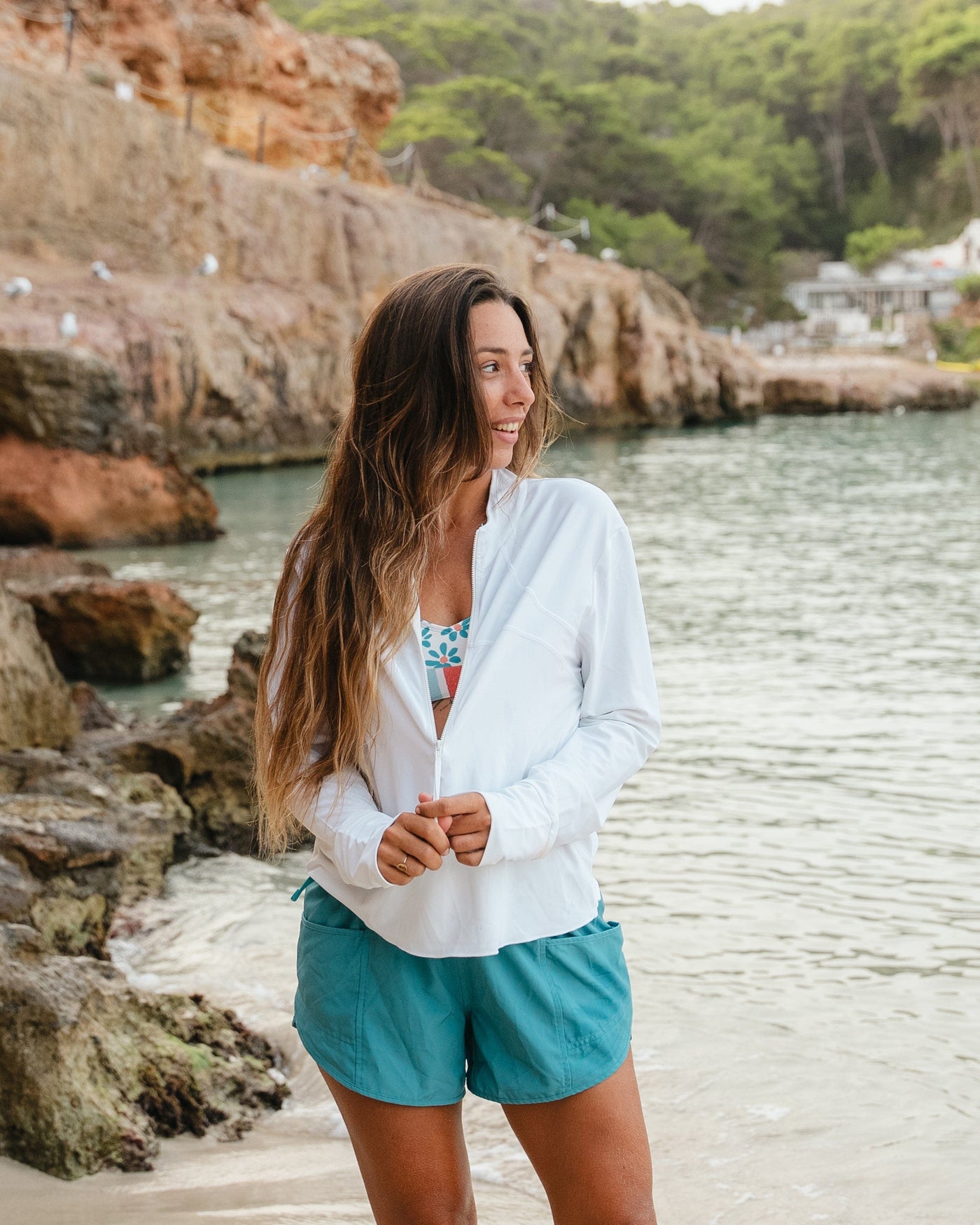 Vanilla Cropped Half Zip Rashguard