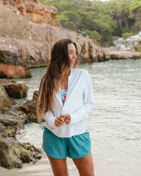 Vanilla Cropped Half Zip Rashguard