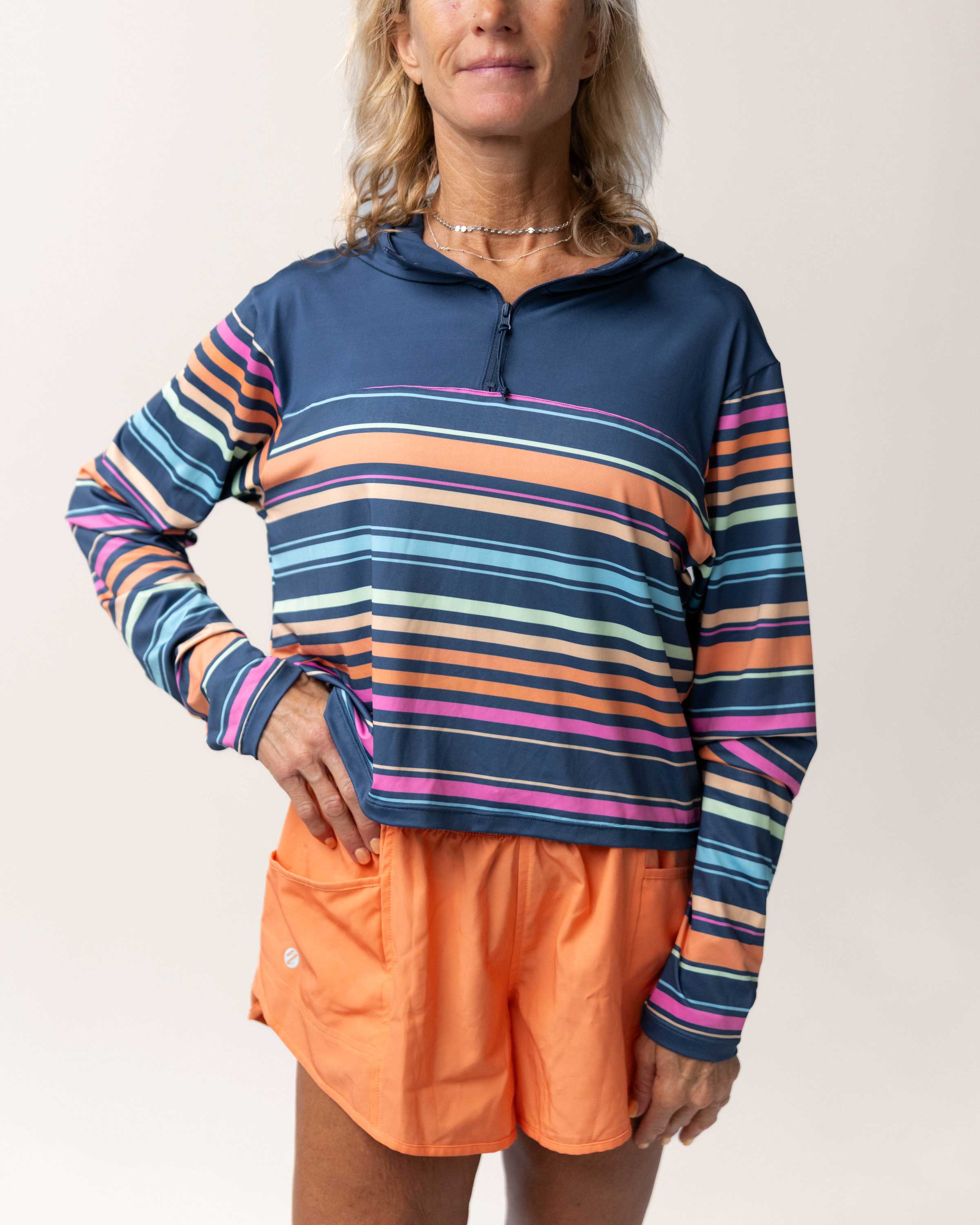 【WONDER WONDER】Layered Pitch Brush Half Hood Tee Carbon Fiber Leather Welding Hood Chopped Bottom