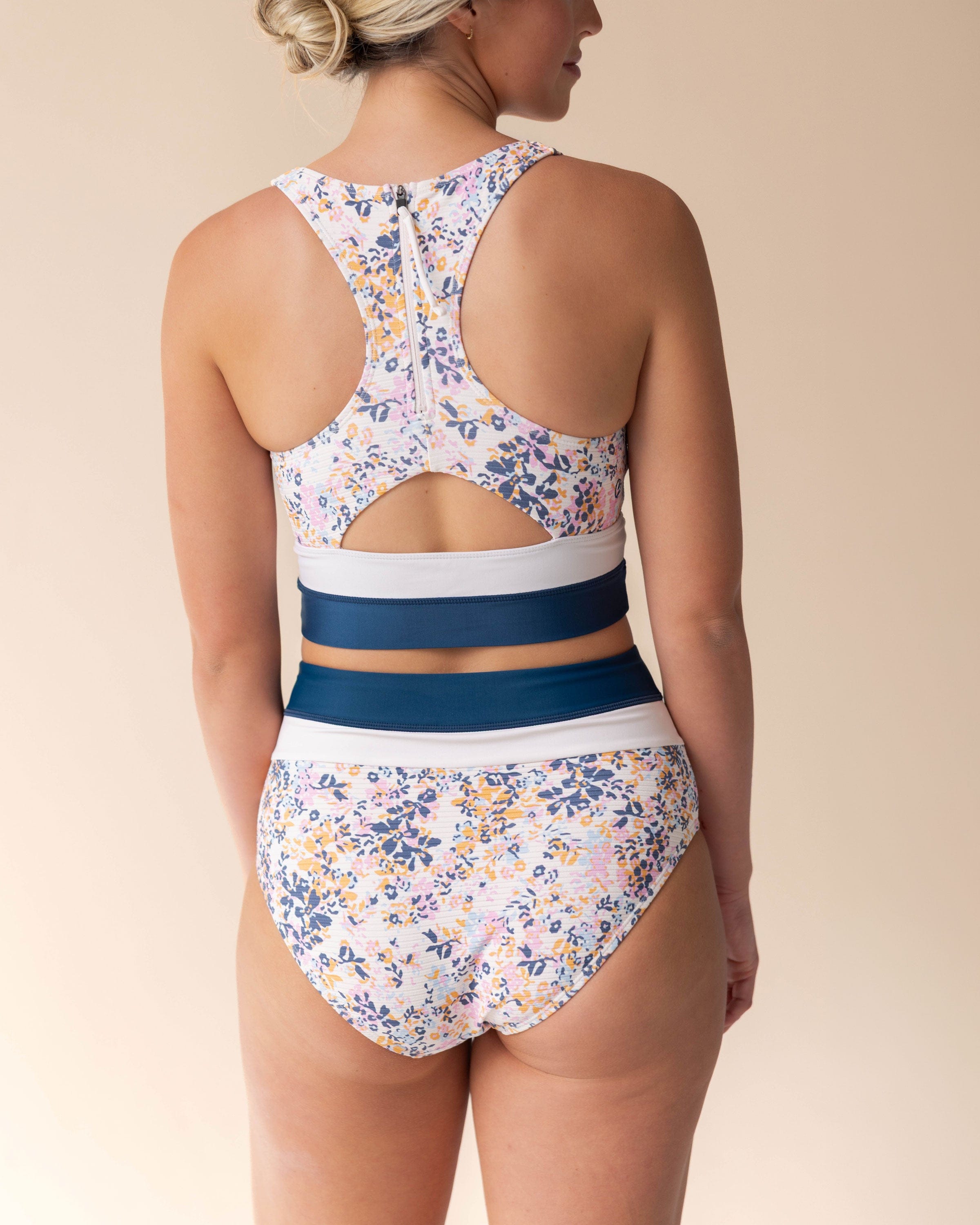 Caspian Flat Rib Cut Back Crop – Nani Swimwear