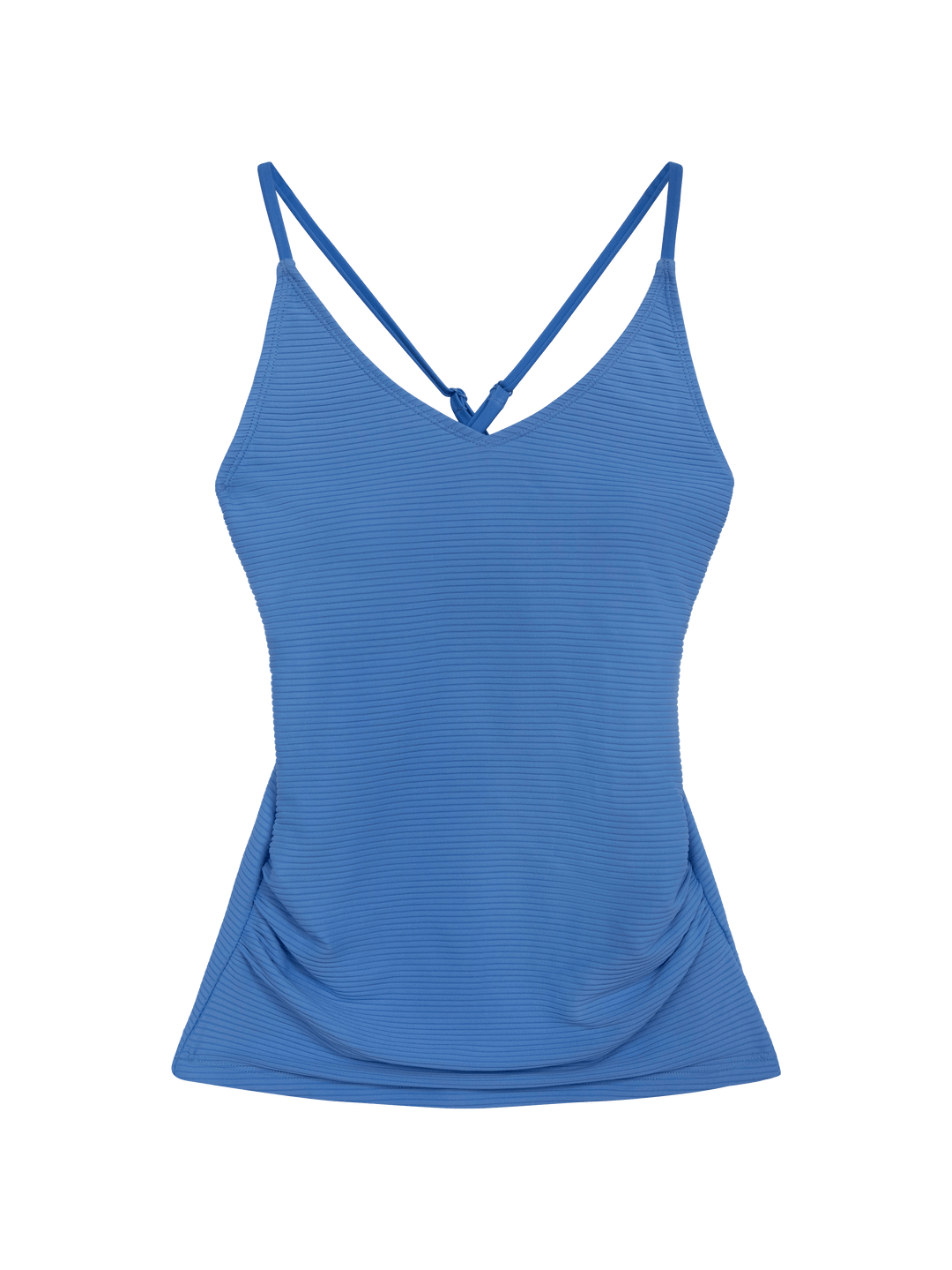 Vivid Blue Flat Rib V-Neck Tankini
