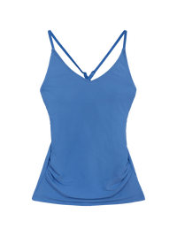 Vivid Blue Flat Rib V-Neck Tankini
