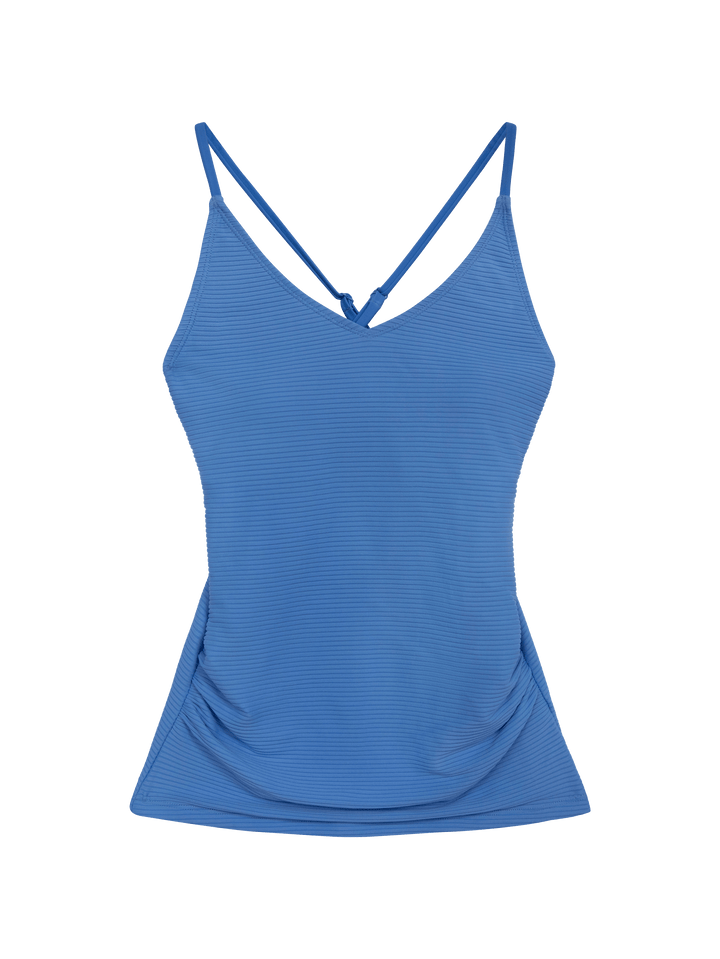 Vivid Blue Flat Rib V-Neck Tankini