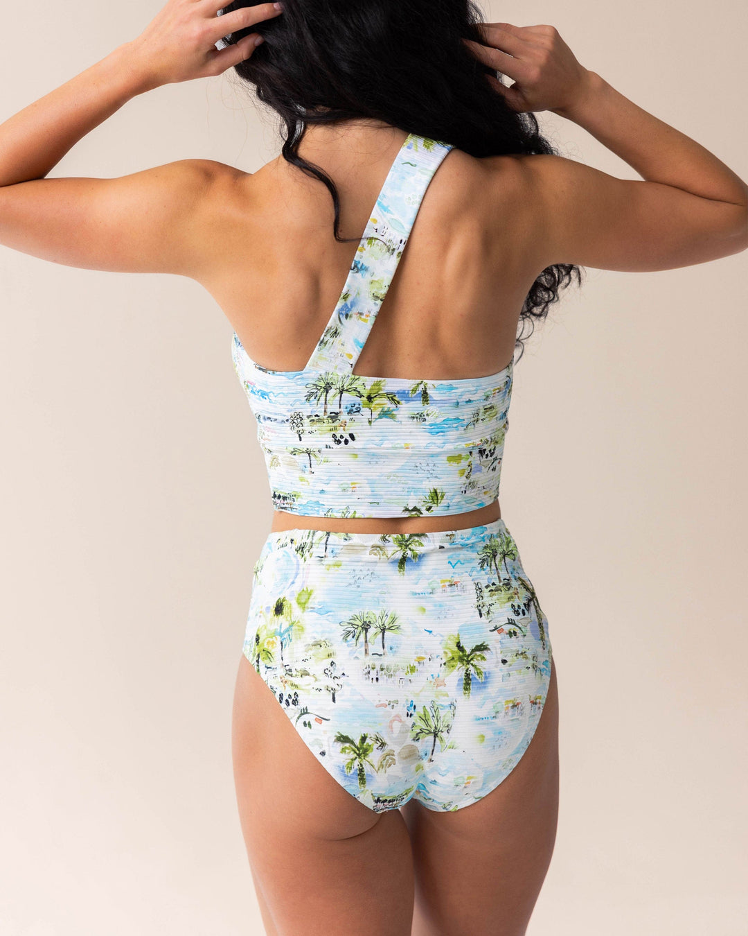 Beach Break Flat Rib One Shoulder Crop