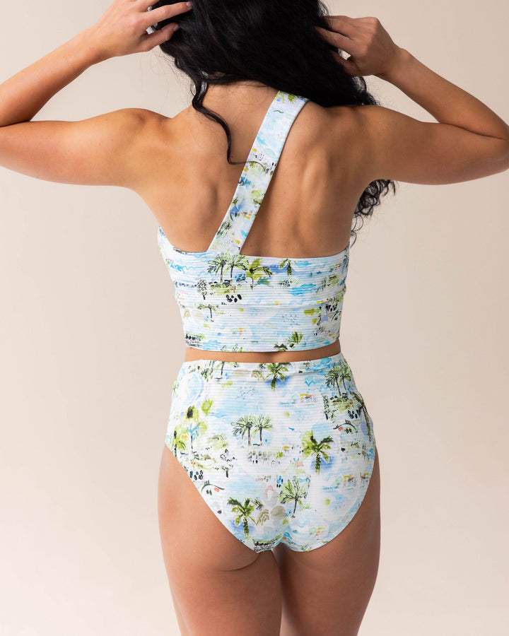 Beach Break Flat Rib One Shoulder Crop