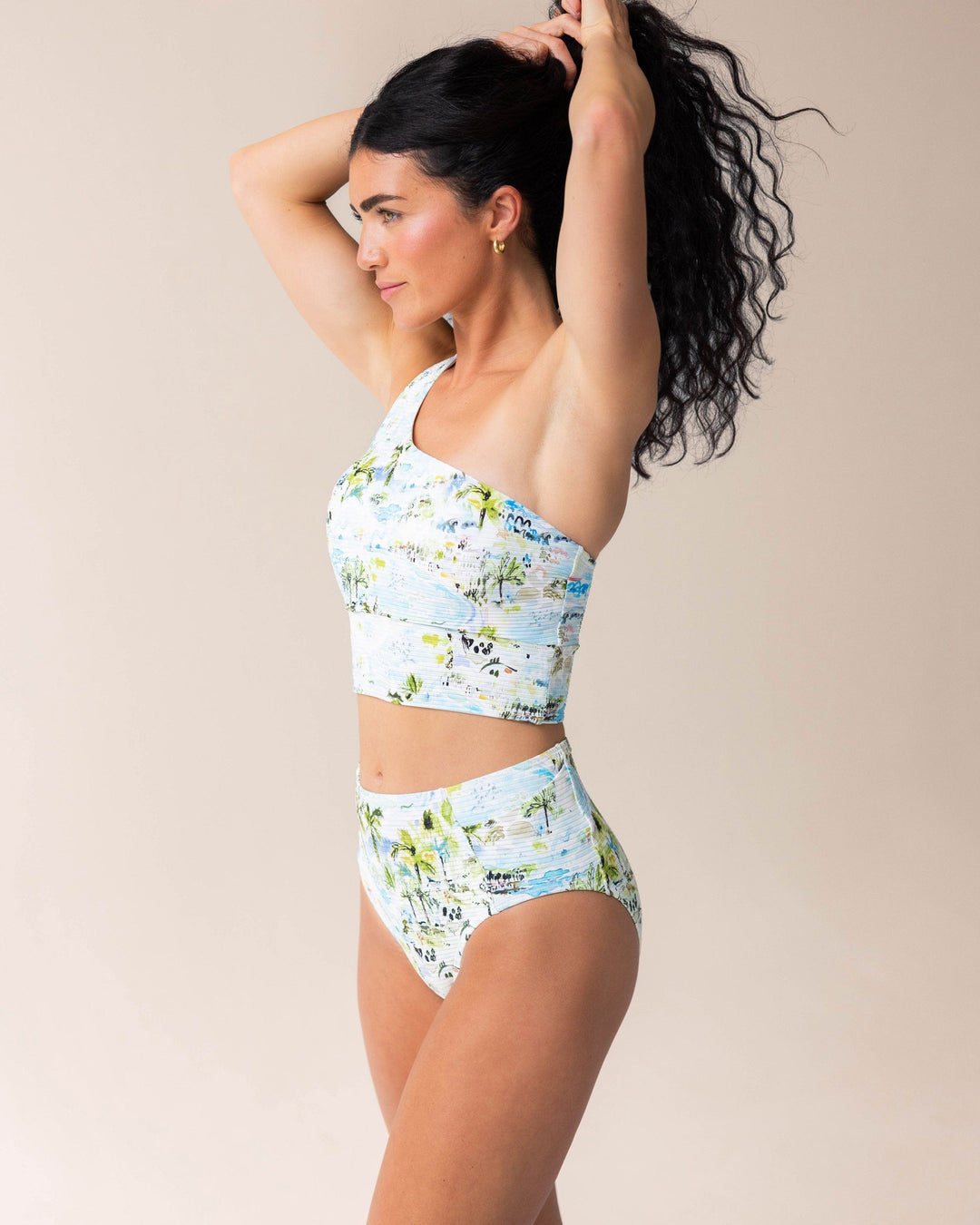 Beach Break Flat Rib One Shoulder Crop