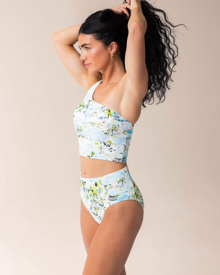 Beach Break Flat Rib One Shoulder Crop