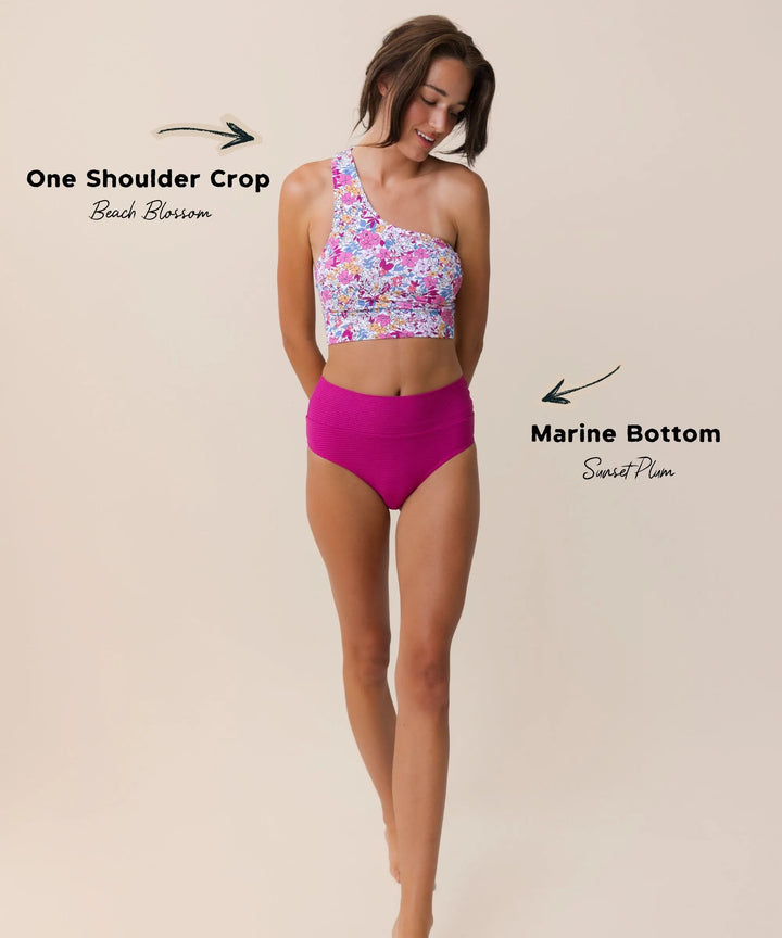 Beach Blossom One Shoulder Crop