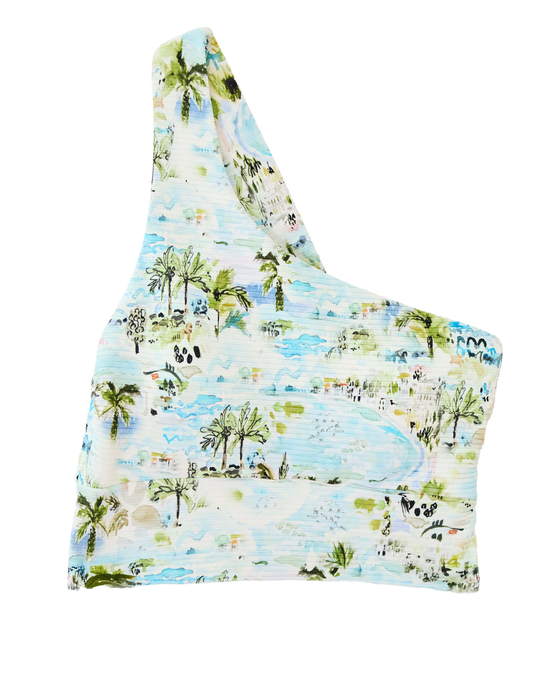 Beach Break Flat Rib One Shoulder Crop