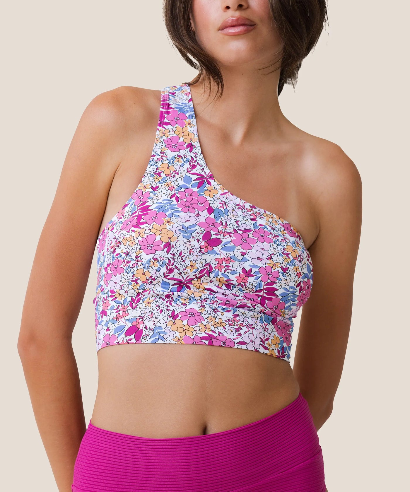 Beach Blossom One Shoulder Crop