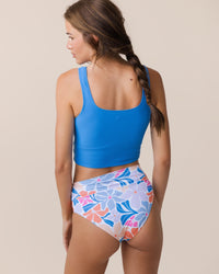 Vivid Blue Flat Rib Core Midkini