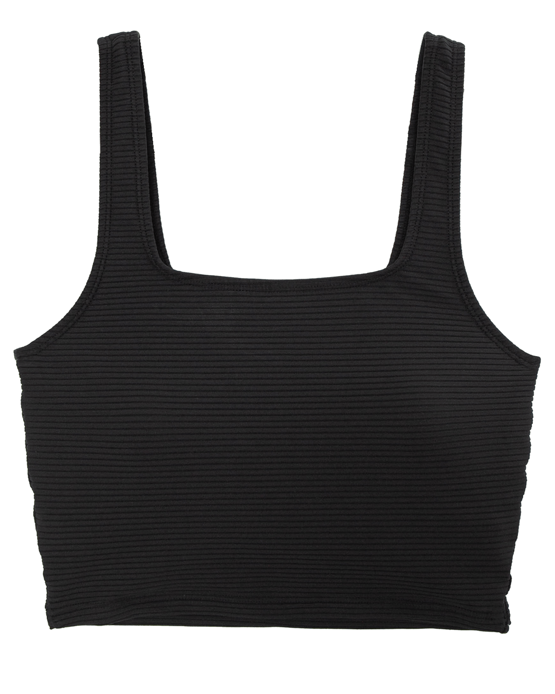 Black Flat Rib Core Midkini