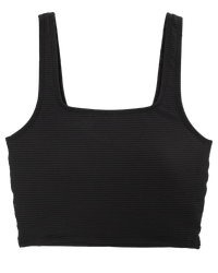 Black Flat Rib Core Midkini