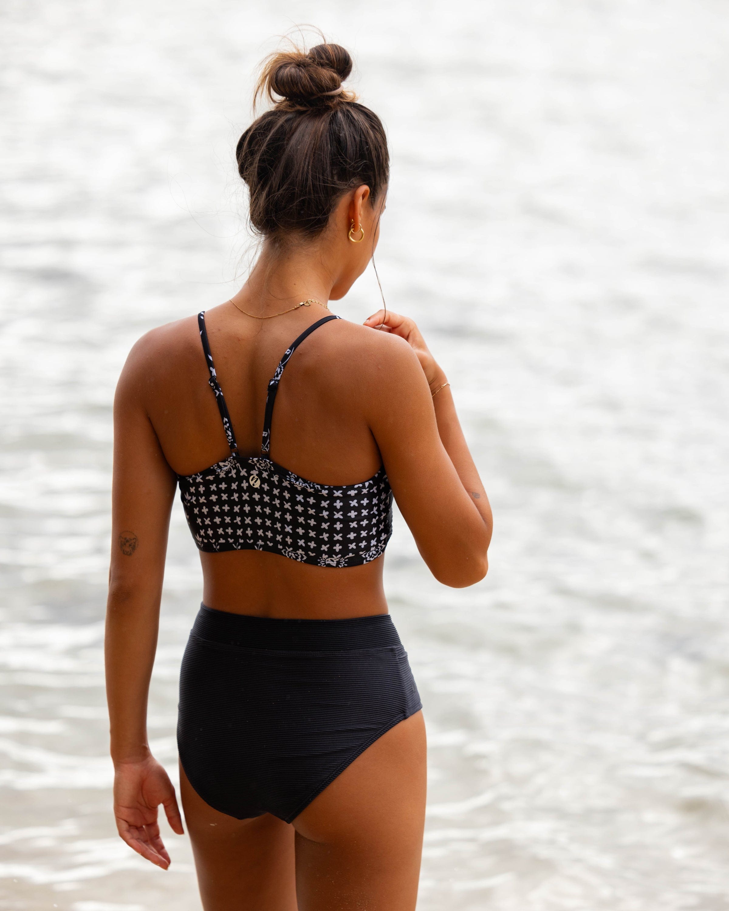 Textured Black Pocket Bottom – Nani Swimwear