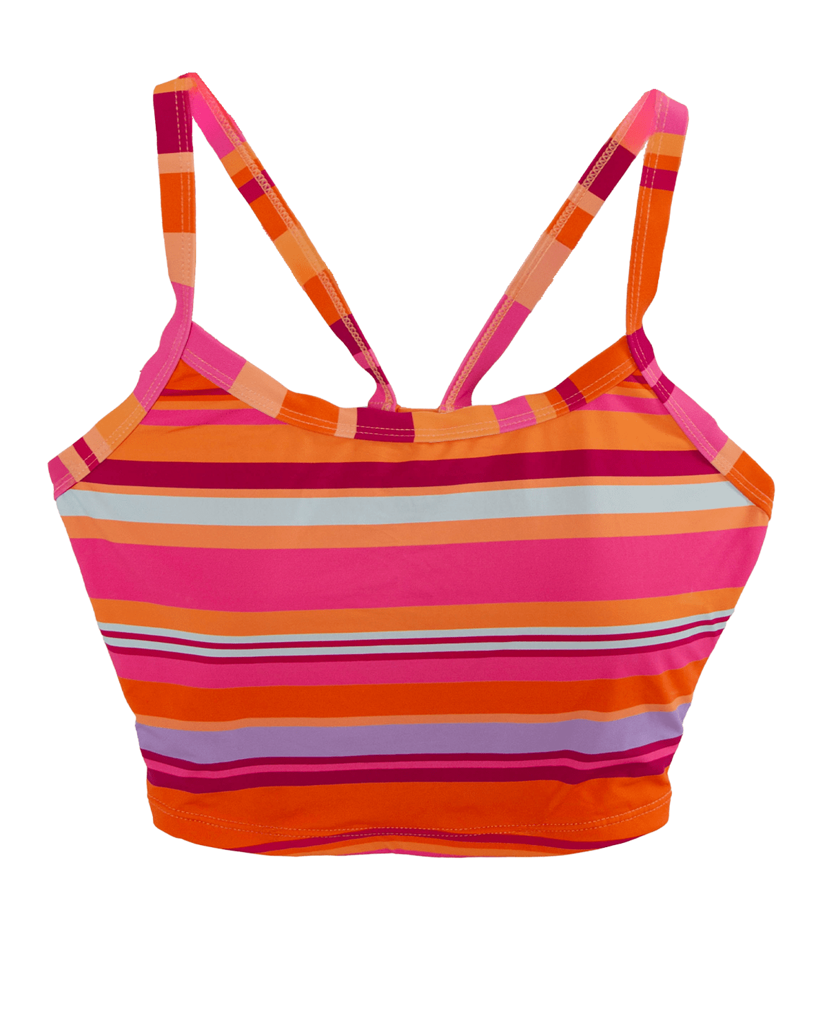 Sunset Stripe Scoop Neck Crop