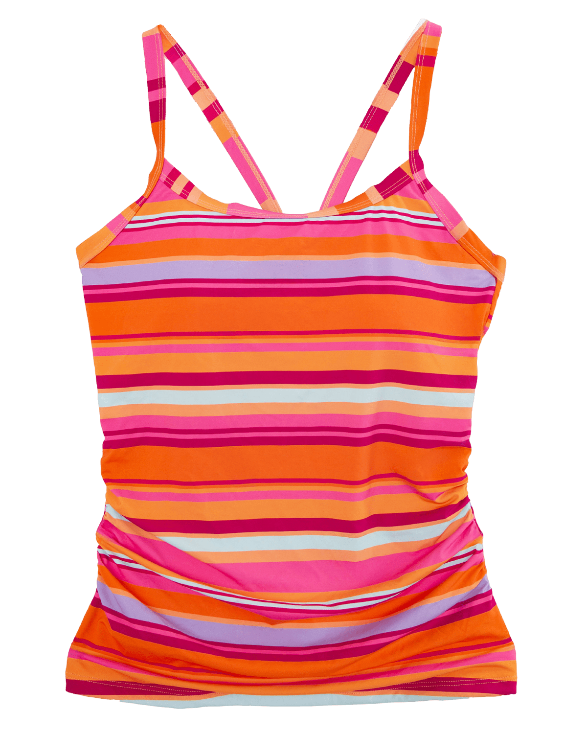 Sunset Stripe Scoop Neck Tankini