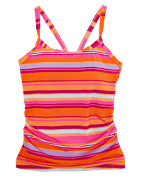 Sunset Stripe Scoop Neck Tankini