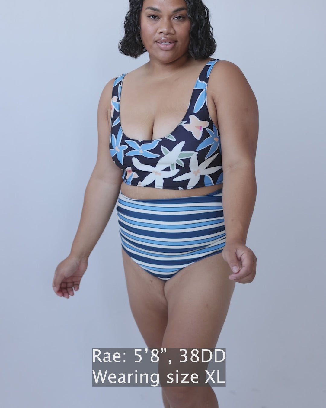 Monica Stripe Ruched High Rise Bottom