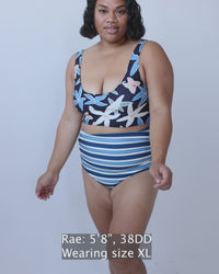 Monica Stripe Ruched High Rise Bottom