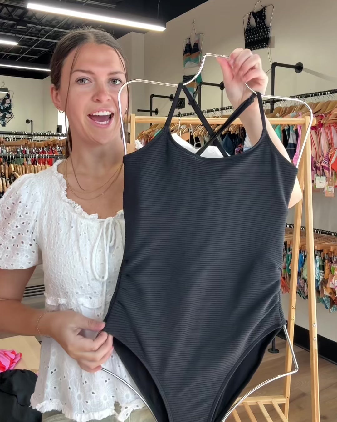 Black Flat Rib Stevie One Piece