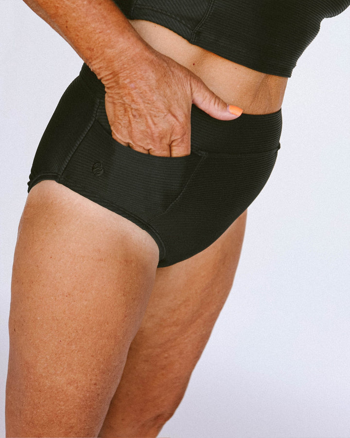 Pre-Order Textured Black Midrise Bottom