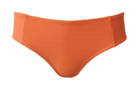 Flat Lay picture of  textured orange bikini bottoms